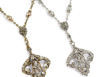 Art Deco Necklace, Bridal Necklace, Vintage Bridal Jewelry, Wedding Necklace, 1920s Necklace, Bridesmaid Necklace, Wedding Jewelry N1226
