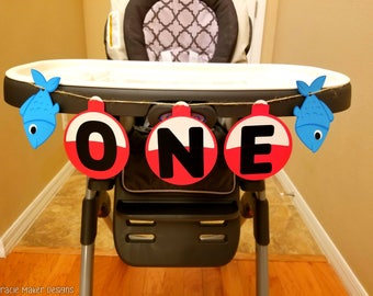 Ofishally One High Chair Banner, 1st Birthday Banner, Fishing Themed Party Décor, Cute Fish Banner, Ofishally One Themed Party, Party Banner