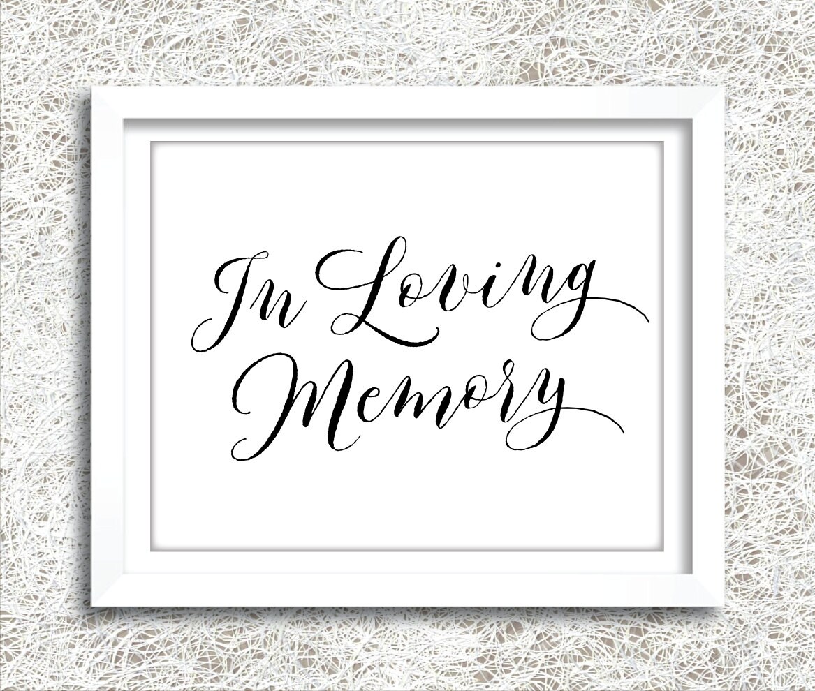 Printable In Loving Memory Sign Instant Download Wedding