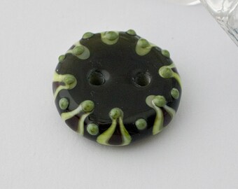 Green Moroccan Lampwork Button