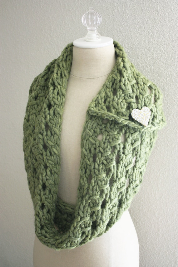 Knitting Pattern / Cowl Scarf Chunky Lace / Margeaux / PDF