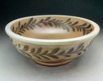12"SaltGlazed Vessel Sink with Baroque Cobalt Design for your Bathroom Remodeling - Ready to Ship