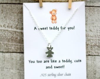 Teddy Bear Necklace - Bear Jewelry