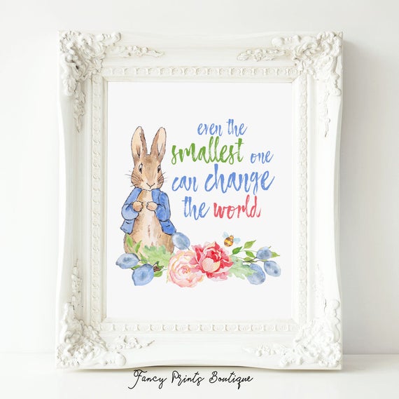 even the smallest one peter rabbit nursery quote prints