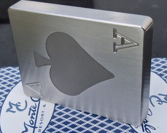 Stainless Steel, Poker Card Protector, Card Guard, Paper Weight, Ace of Spades