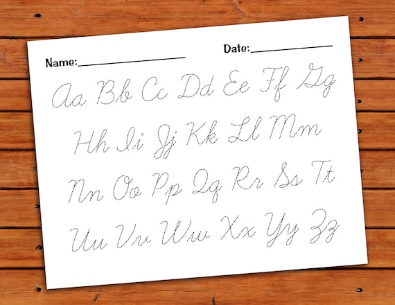 Cursive Alphabet Trace Worksheet PDF Printable