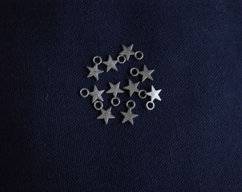 10 charms very Petite silver full star