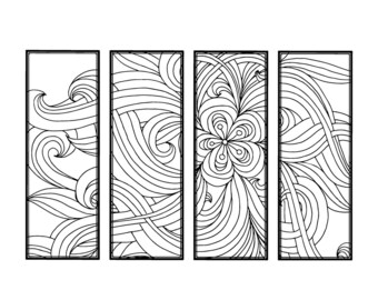 DIY Bookmarks- Printable Coloring Page- Adult Coloring Pages- Instant Download- Gifts for Bookworm- ZenDoodle- Printable Bookmark- Floral 20