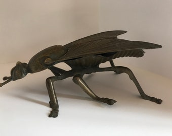 Vintage Brass Fly Insect Ashtray