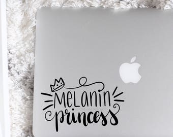 Melanin Princess , Laptop Stickers, Laptop Decal, Macbook Decal, Car Decal, Vinyl Decal