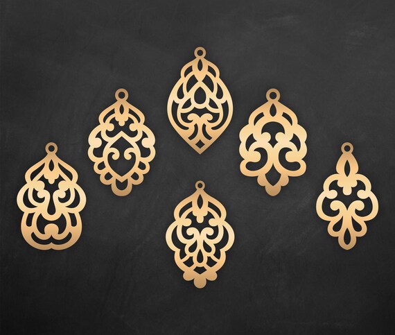 Download Set Ornamental Pendant templates vector Cutting File / SVG