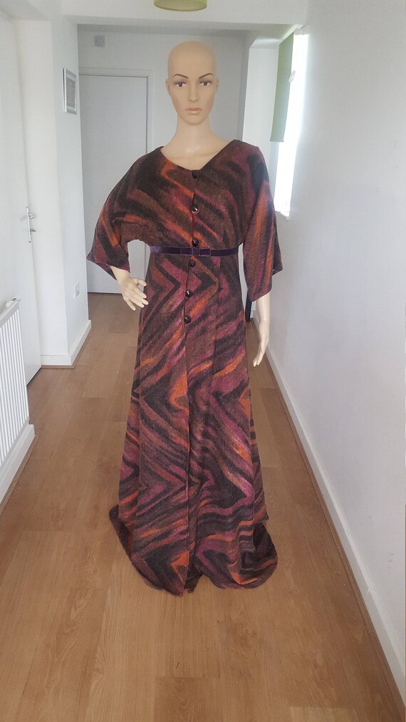 Handmade Customade Wool Mix Kimono Cut Cardigan Dress Outerwear Overcoat