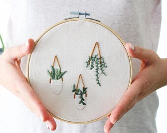 Embroidery Kit Plant, Embroidery Kit Modern, Embroidery Kit Beginner, Embroidery Kit DIY, Embroidery Kit Floral, Gift For Crafter