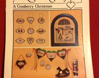 A Cranberry Christmas! Heartstrings cross stitch pattern.