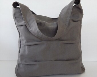 Sale - Grey Canvas Bag, shoulder bag, tote, purse, handbag, unique, stylish, messenger bag, women - Lisa