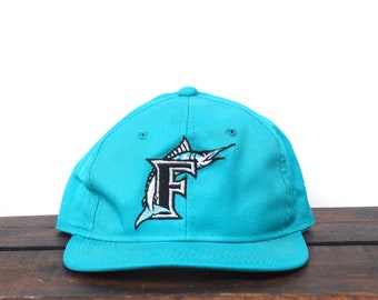 Vintage 90's Snapback Hat Baseball Cap Florida Miami Marlins MLB