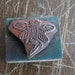 Fairy Rubber Stamp Wood Back, Used Vintage Hand Stamp, Art Supply, Image Transfer