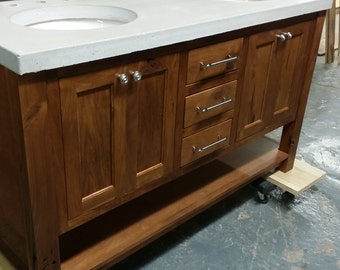 White Walnut Bathroom Vanity