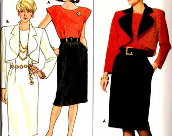 Vintage 1986 Butterick David Warren Pattern 4091 JACKET & DRESS Misses Size 10
