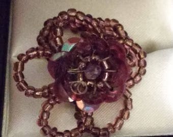 Floral Seed Bead Ring