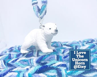 Polar Bear Arctic Necklace with beautiful blues. So cute for the beach! Navy Cobalt