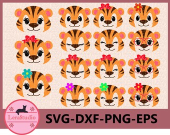 60 % OFF, Tiger Face SVG, Safari Animal face svg, Tiger Eyelashes Face, Tiger SVG, dxf, ai, eps, png, Silhouette, Vector, Digital download