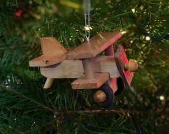 Wooden Airplane Ornament