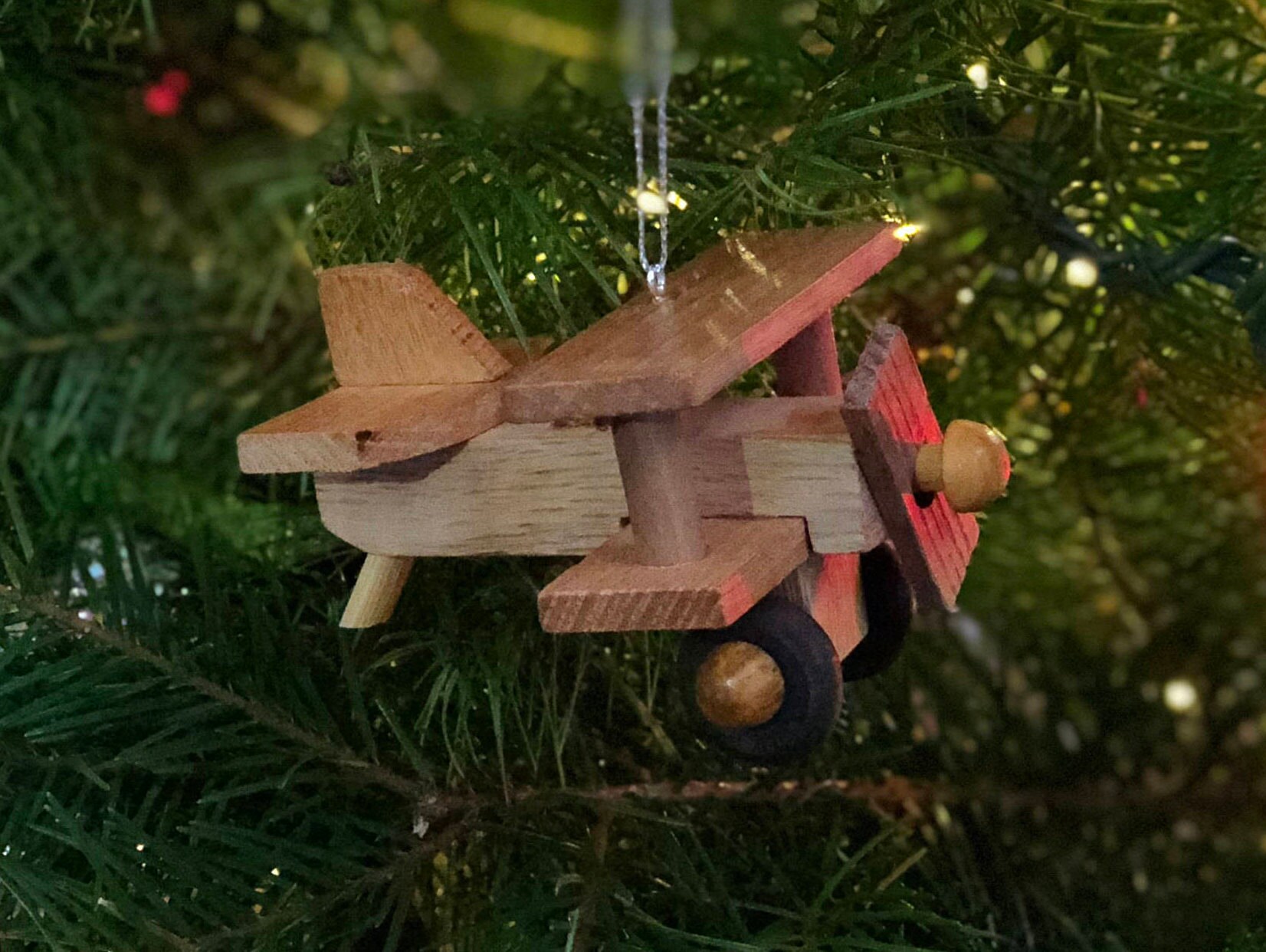 Wooden Airplane Ornament