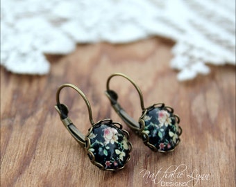 Rose Floral Earrings, Floral Earrings, Floral Jewelry, Drop Earrings, Dangle Earrings, Boho Earrings, Rose Jewelry, Rose Earrings