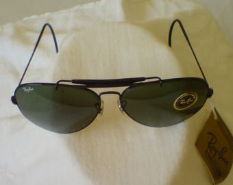 Vintage B&L Ray-Ban Outdoorsman II Black G-15 L2114 Aviator Sunglasses NOS