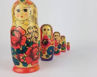 Matroyshka Russian Nesting Doll XL set of 5