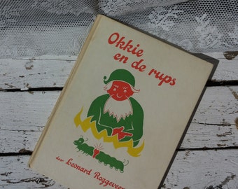 Vintage Reading booklet * Fafan and the caterpillar by Leonard Rogge/Van Goor & Sons/Illustrations/toddlers/gnomes/green Orange