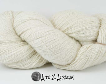SUPER-SIZED SKEIN! Royal Baby Alpaca Yarn Lace Weight in Natural White 1675 yards