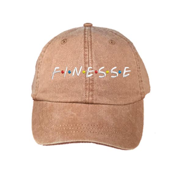 FINESSE Dad Hat Washed Baseball Cap Pigmented Dye Curved Bill Finessed Dad Hats Friends Baseball Hat Best Friends Embroidered Many Colors