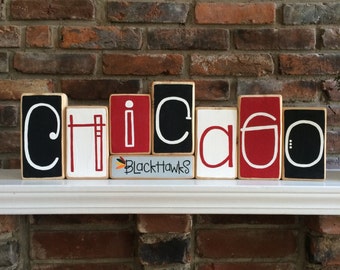 Chicago Blackhawks Decorative Blocks