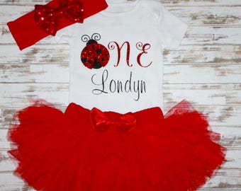 Ladybug Birthday Top- Ladybug Party- First Birthday Ladybug