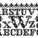 Monochrome Alphabet Cross-Stitch Machine Embroidery Designs - Uppercase, Lowercase Letters, Numerals in Two sizes - 4"x4" and 5"x7", F2200