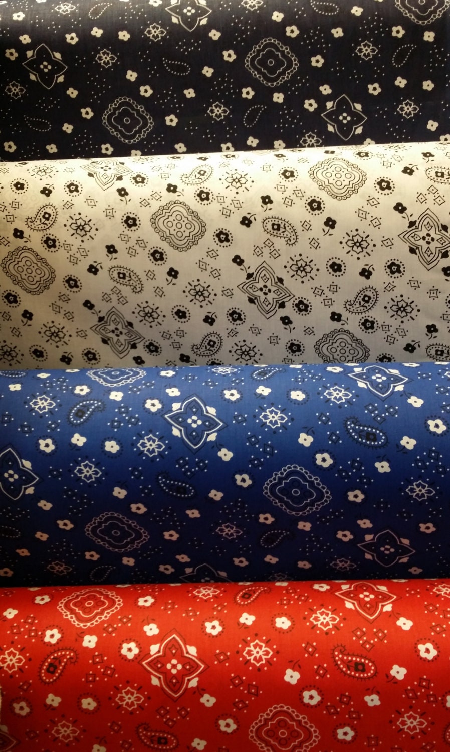 Bandana Print Poly/Cotton Fabric 58'' wide sold by