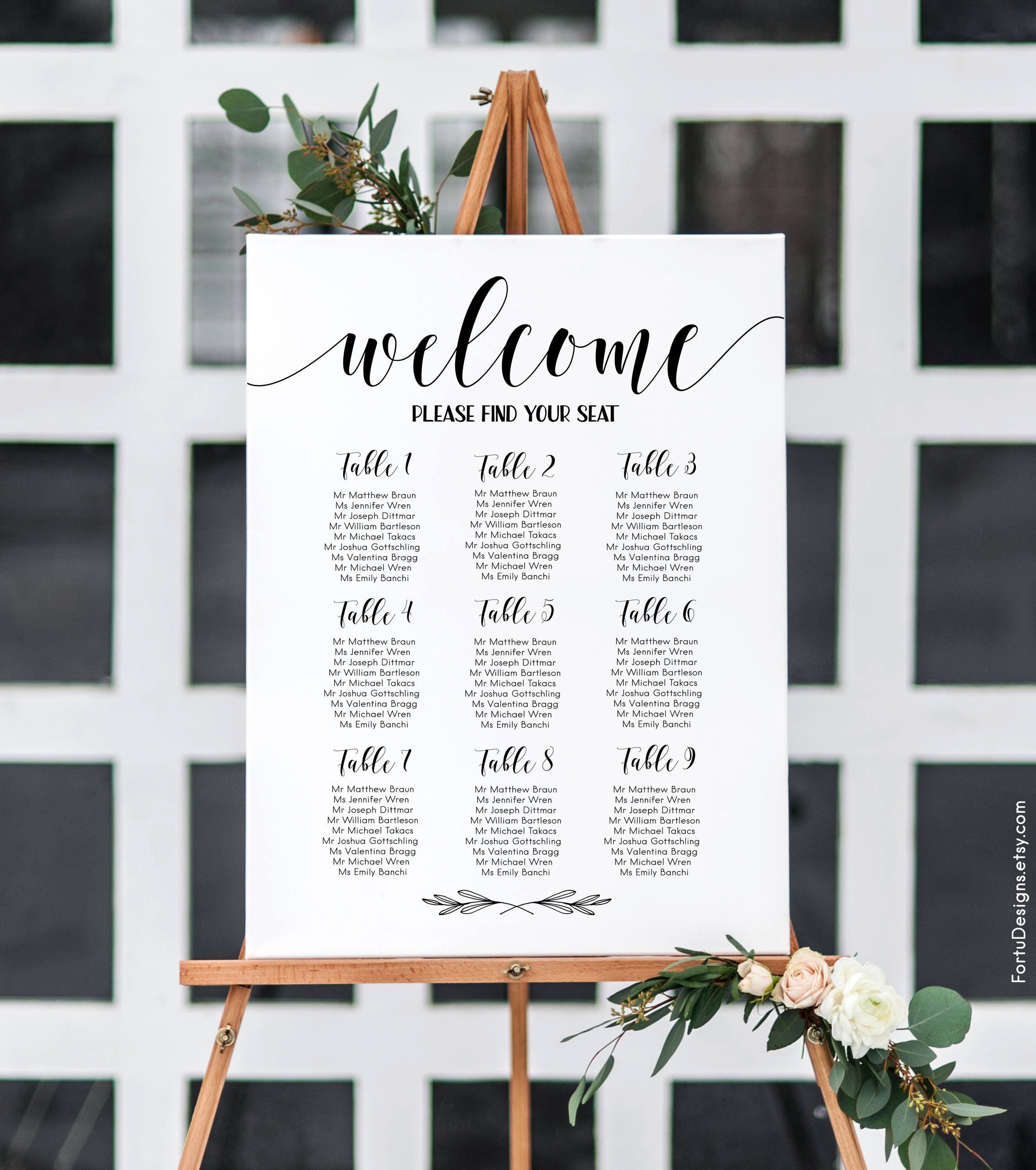 Rustic SEATING chart Rustic seating plan Wedding seating chart