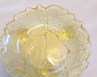 Vintage Tiara Yellow Pear Candy Dish
