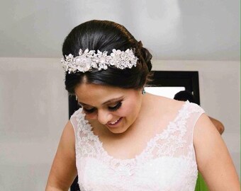 Bridal crown, swarovski crystal wedding crown, crystal wedding tiara, bridal tiara, corona, pearl wedding crown, bridal headpiece, vintage