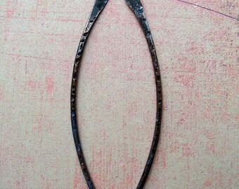 Blackened Blue Copper Notched Blades - 1 pair - 2.25 inch - 16 gauge