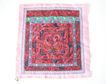 Red Bird Pattern Embroidered Hmong Textile Large