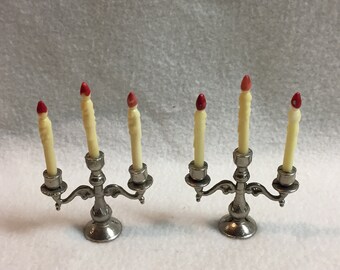 Vintage Dollhouse Accessory - Candelabra - Set of 2 (#175)