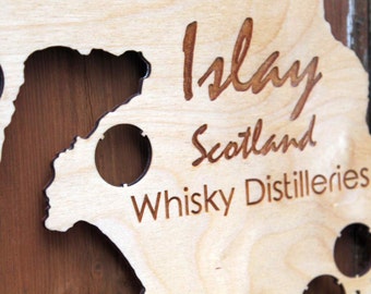 Islay Whisky Bottle Cap Map Collection Scotch Whiskey Gift Art