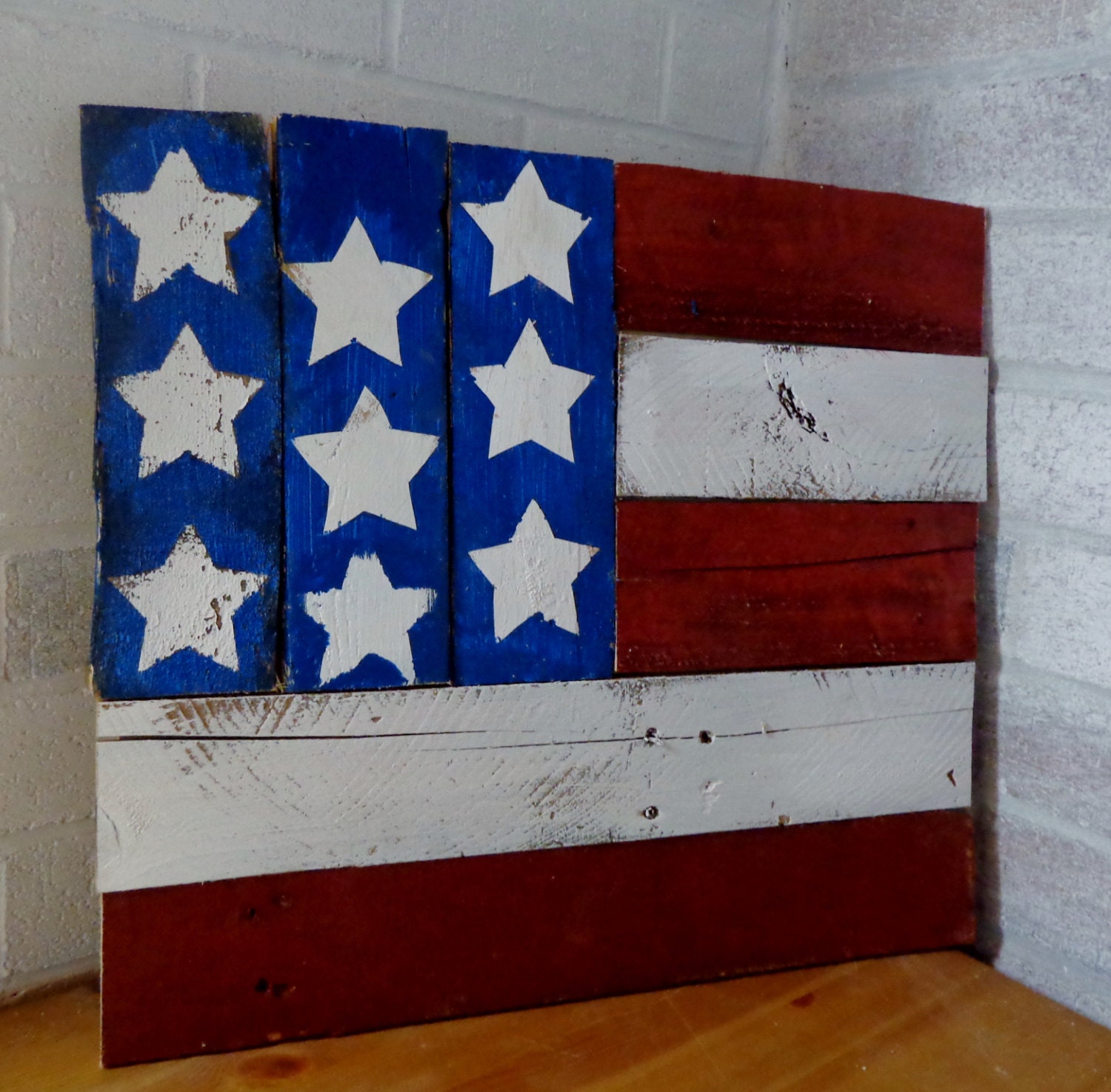 Reclaimed Wood American Flag Sign