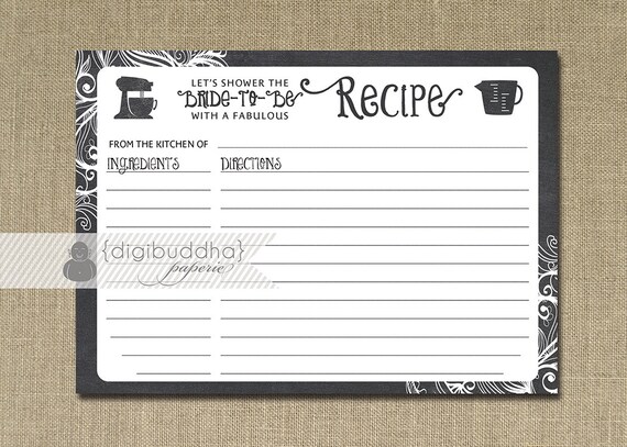 recipe card instant chalkboard