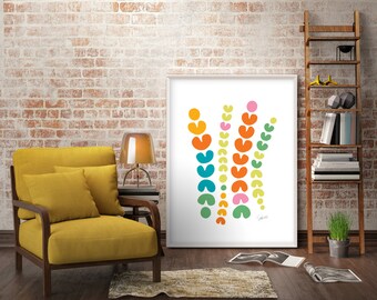 Large Mid Century Modern Art Print, Extra Large Art, Large Living Room Wall Art