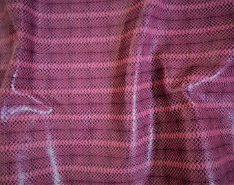Leather 10" X 12" Dark Pink Embossed Snakeskin with Subtle Shimmer