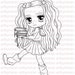 Digital Stamp - Smart Samantha(#126), Digi Stamp, Coloring page, Printable Line art for Card and Craft Supply